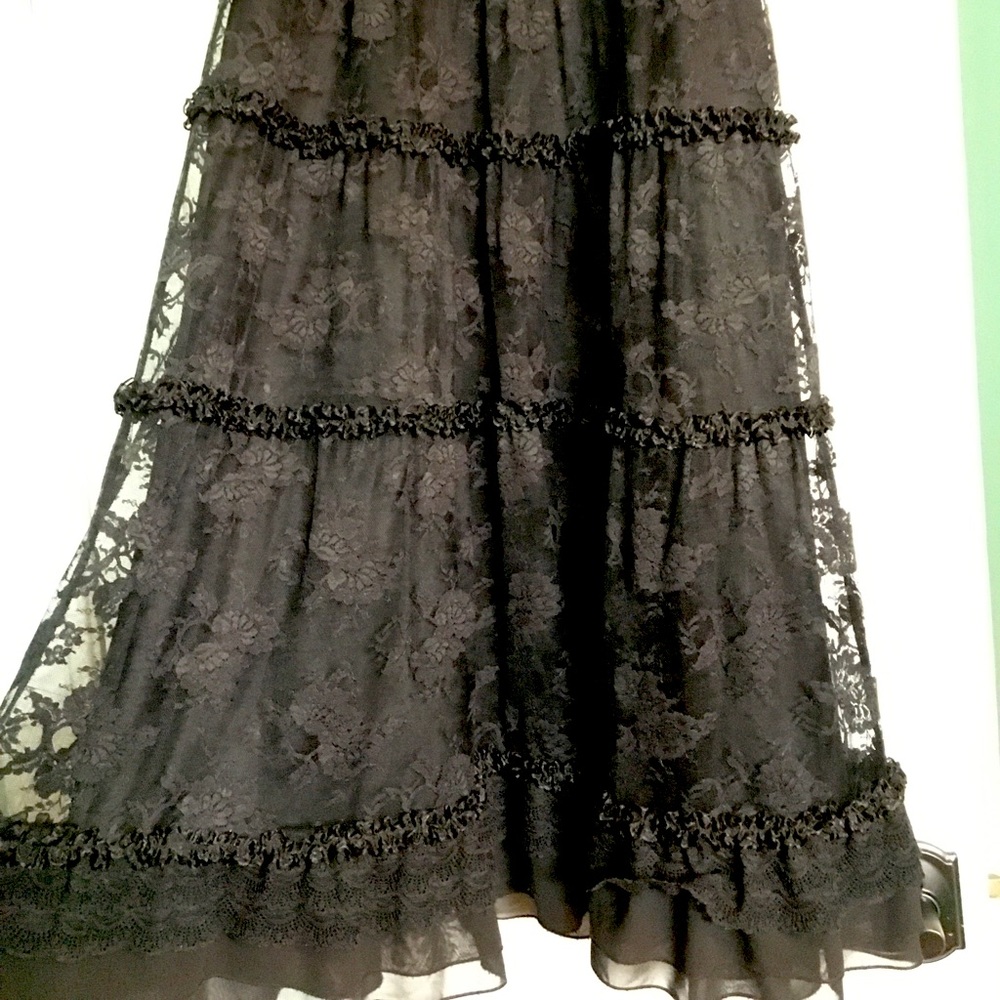 Black Lace Maxi Skirt